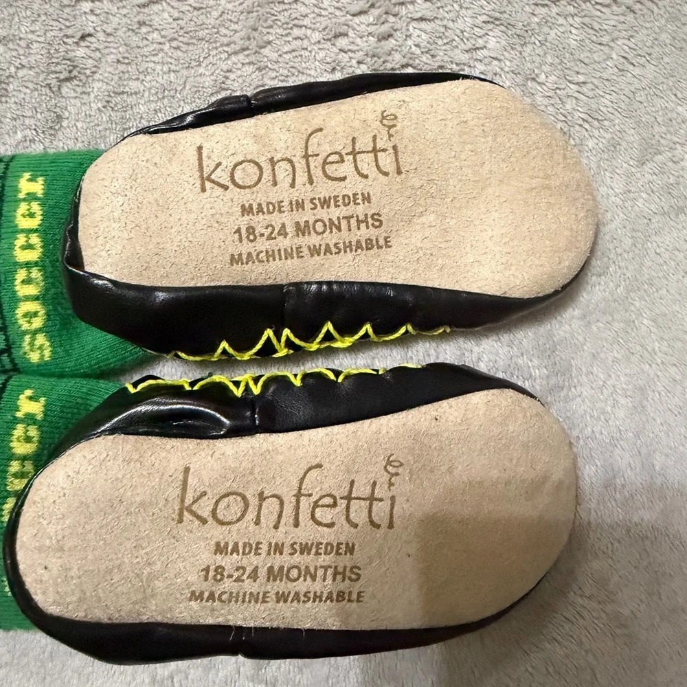 Green and Yellow Baby Walker Shoes and socks new